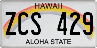 HI license plate ZCS429