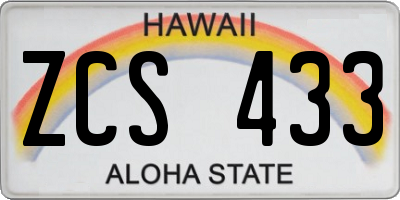 HI license plate ZCS433