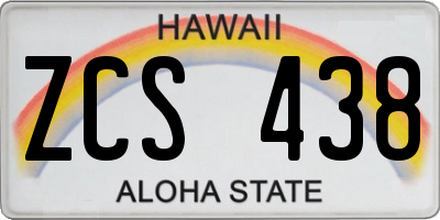 HI license plate ZCS438