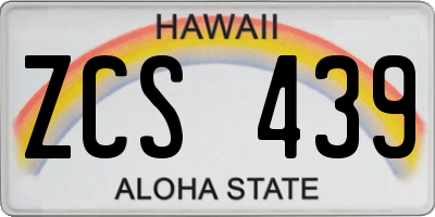 HI license plate ZCS439