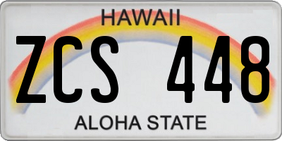 HI license plate ZCS448