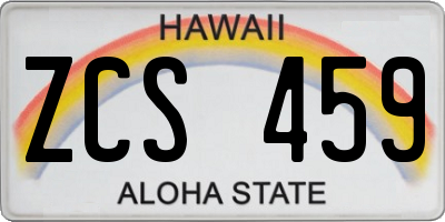 HI license plate ZCS459