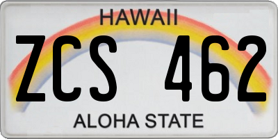 HI license plate ZCS462