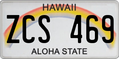 HI license plate ZCS469