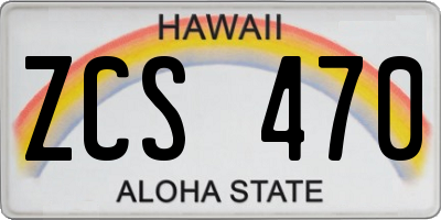HI license plate ZCS470