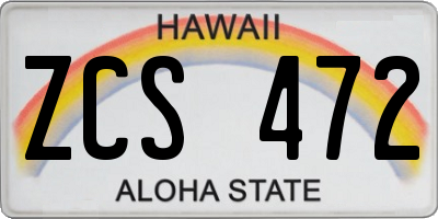 HI license plate ZCS472