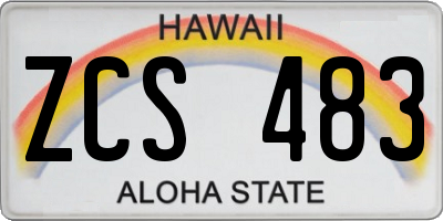 HI license plate ZCS483