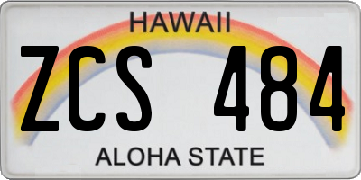 HI license plate ZCS484