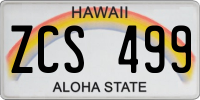 HI license plate ZCS499