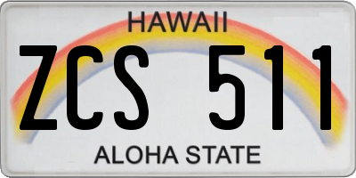 HI license plate ZCS511