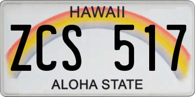 HI license plate ZCS517