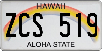 HI license plate ZCS519