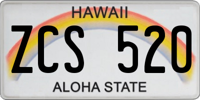 HI license plate ZCS520