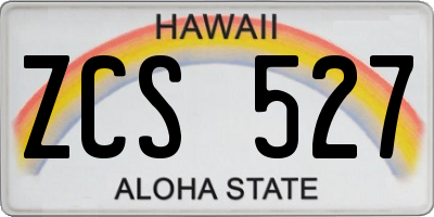 HI license plate ZCS527