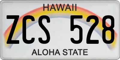 HI license plate ZCS528