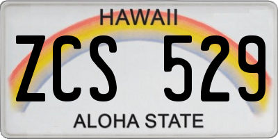 HI license plate ZCS529