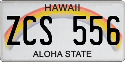 HI license plate ZCS556