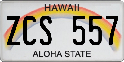 HI license plate ZCS557
