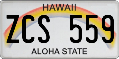 HI license plate ZCS559