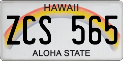 HI license plate ZCS565