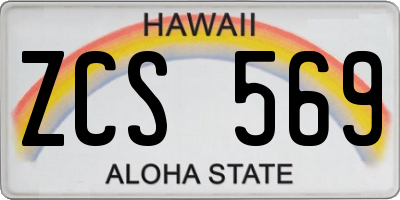 HI license plate ZCS569