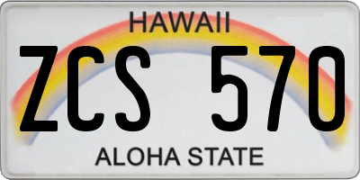 HI license plate ZCS570