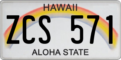 HI license plate ZCS571
