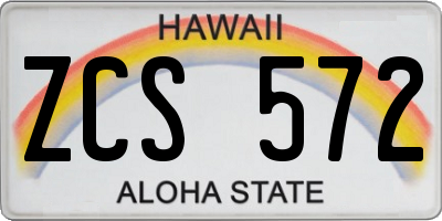 HI license plate ZCS572