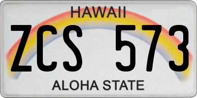 HI license plate ZCS573
