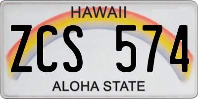 HI license plate ZCS574