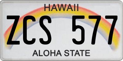 HI license plate ZCS577