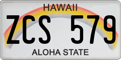 HI license plate ZCS579