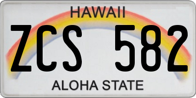 HI license plate ZCS582