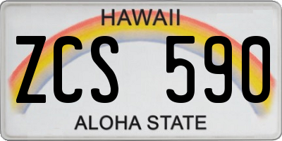 HI license plate ZCS590