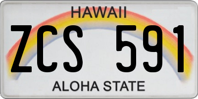 HI license plate ZCS591