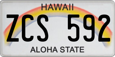 HI license plate ZCS592