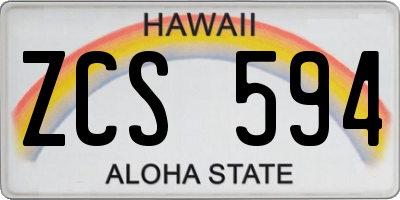 HI license plate ZCS594
