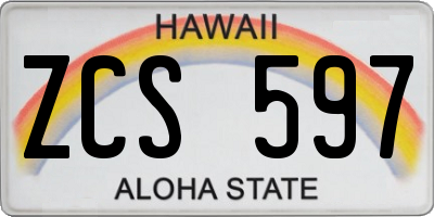 HI license plate ZCS597