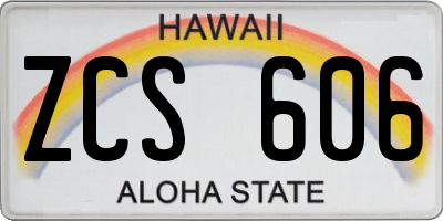 HI license plate ZCS606