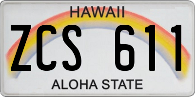 HI license plate ZCS611