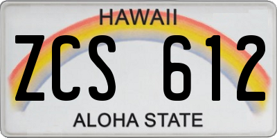 HI license plate ZCS612