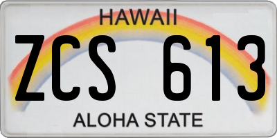 HI license plate ZCS613