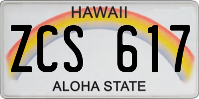 HI license plate ZCS617