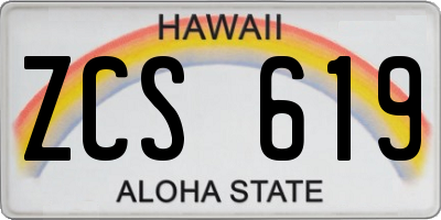 HI license plate ZCS619