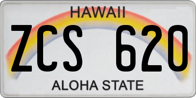HI license plate ZCS620