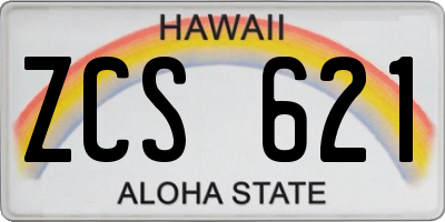HI license plate ZCS621