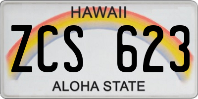 HI license plate ZCS623