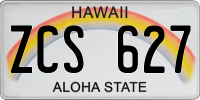HI license plate ZCS627
