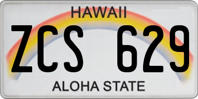 HI license plate ZCS629