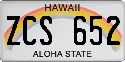 HI license plate ZCS652